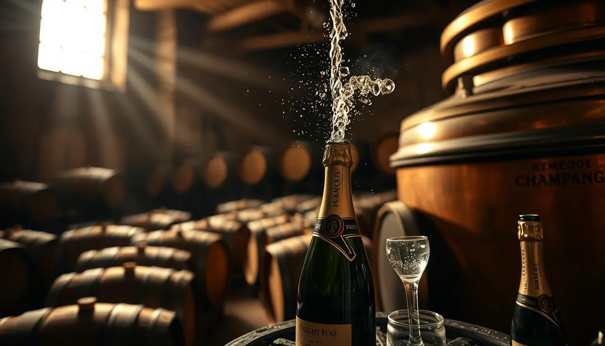 Méthode Champenoise process for premium French bubbly