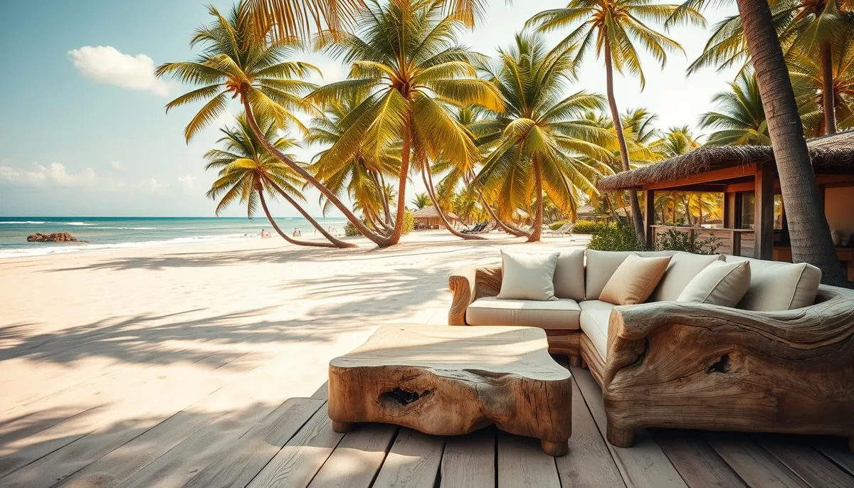 香槟海滩木：奢华的海岸装饰