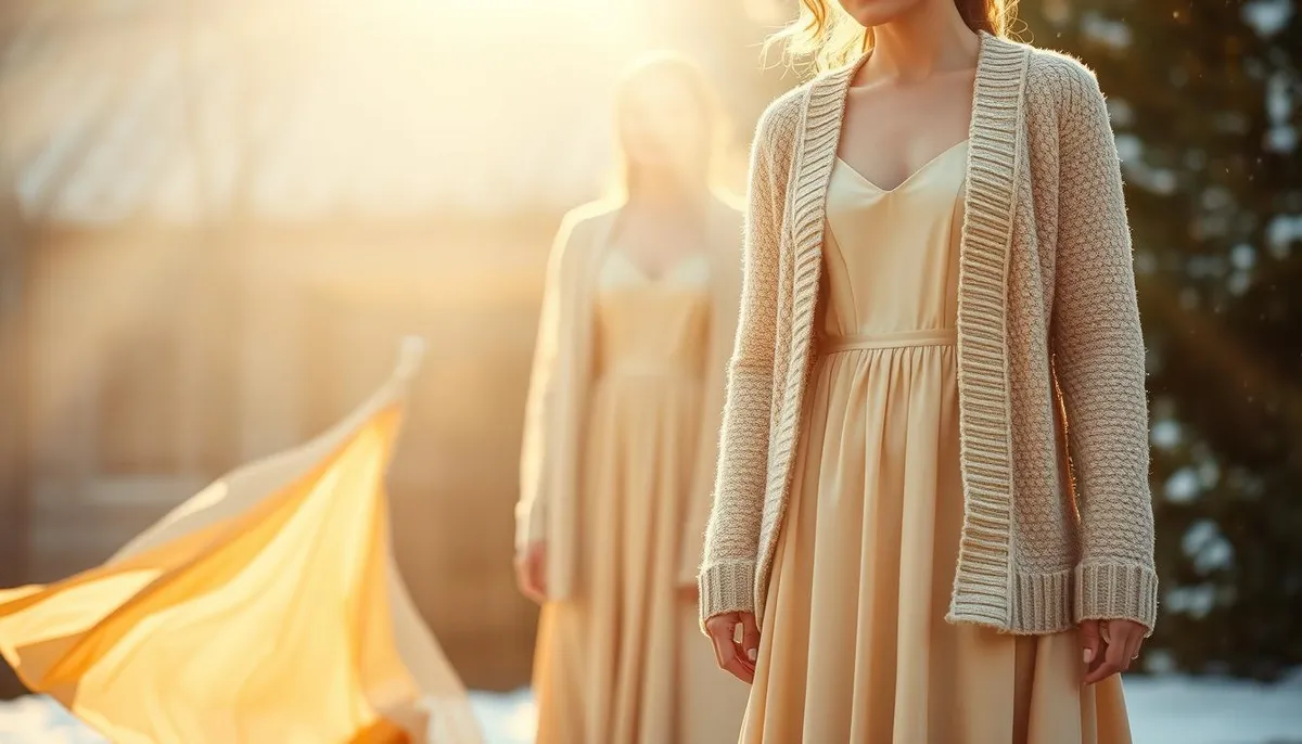 Champagne kjol styled for different seasons