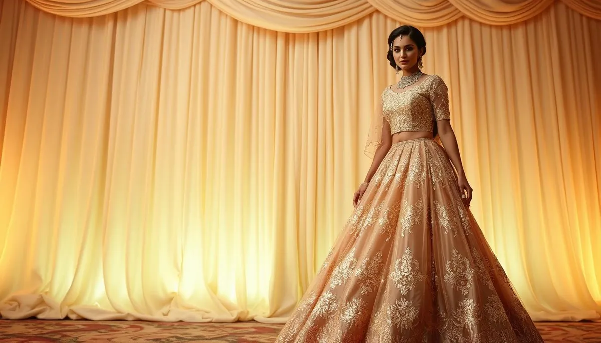 champagne lehenga