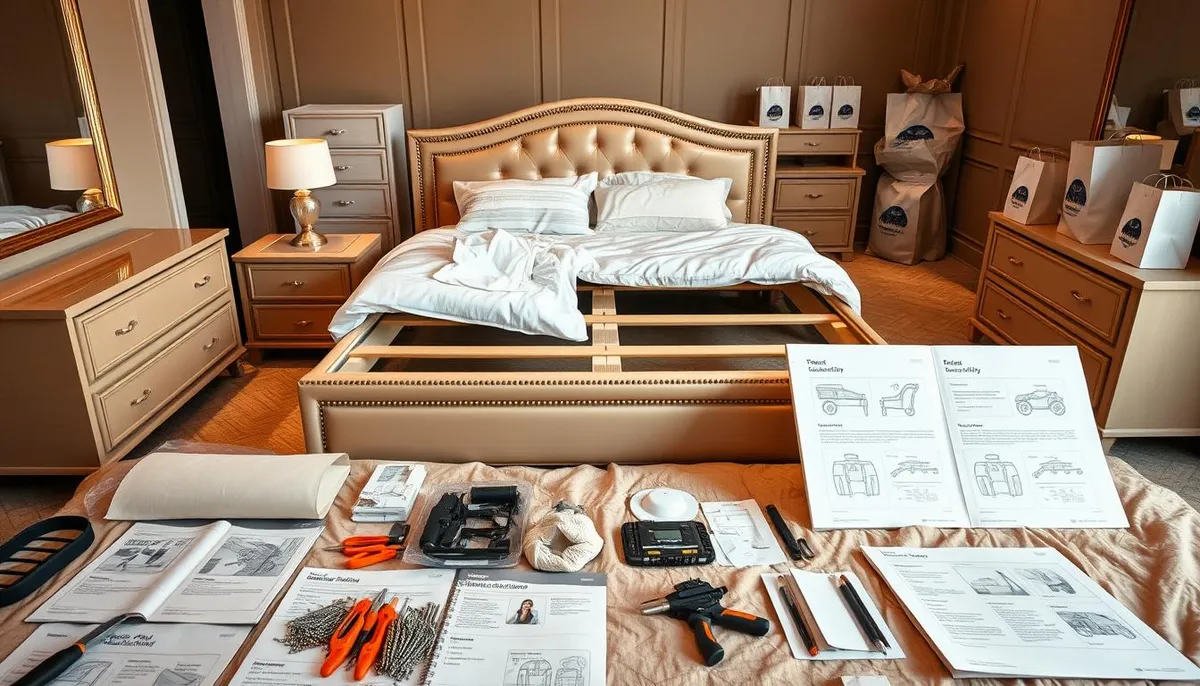 Protection, assembly, and shopping notes for a high-end bedroom set