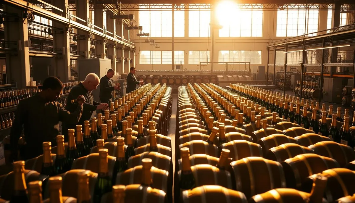 proceso de producción de champán
