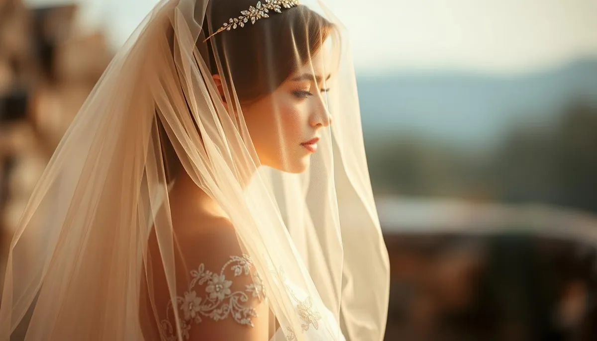champagne wedding veil