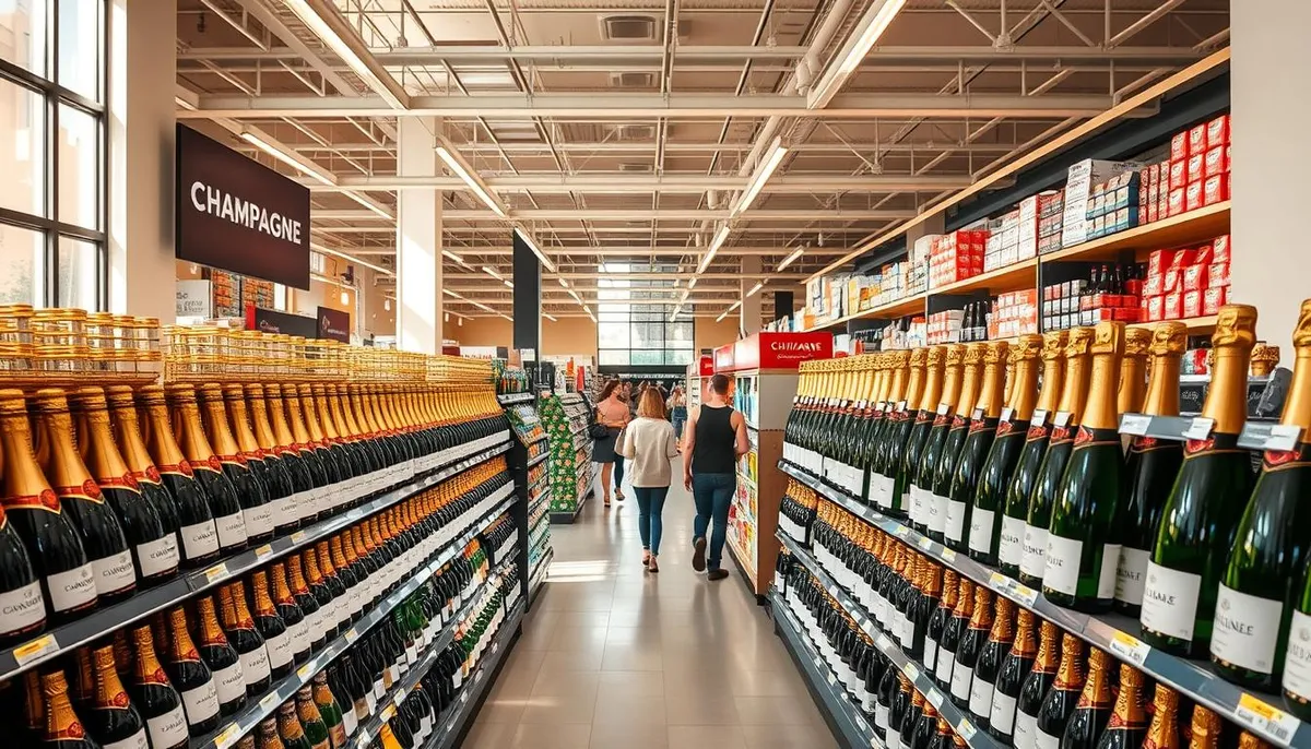 grocery store with champagne