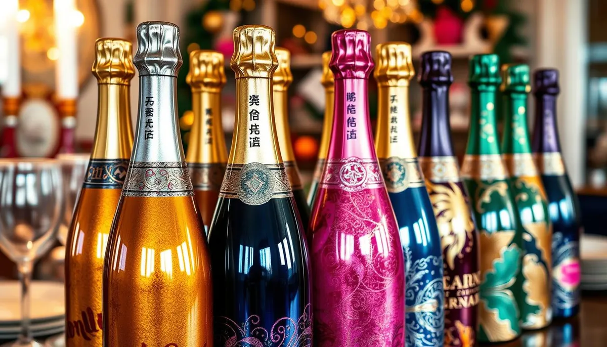 painted champagne bottles