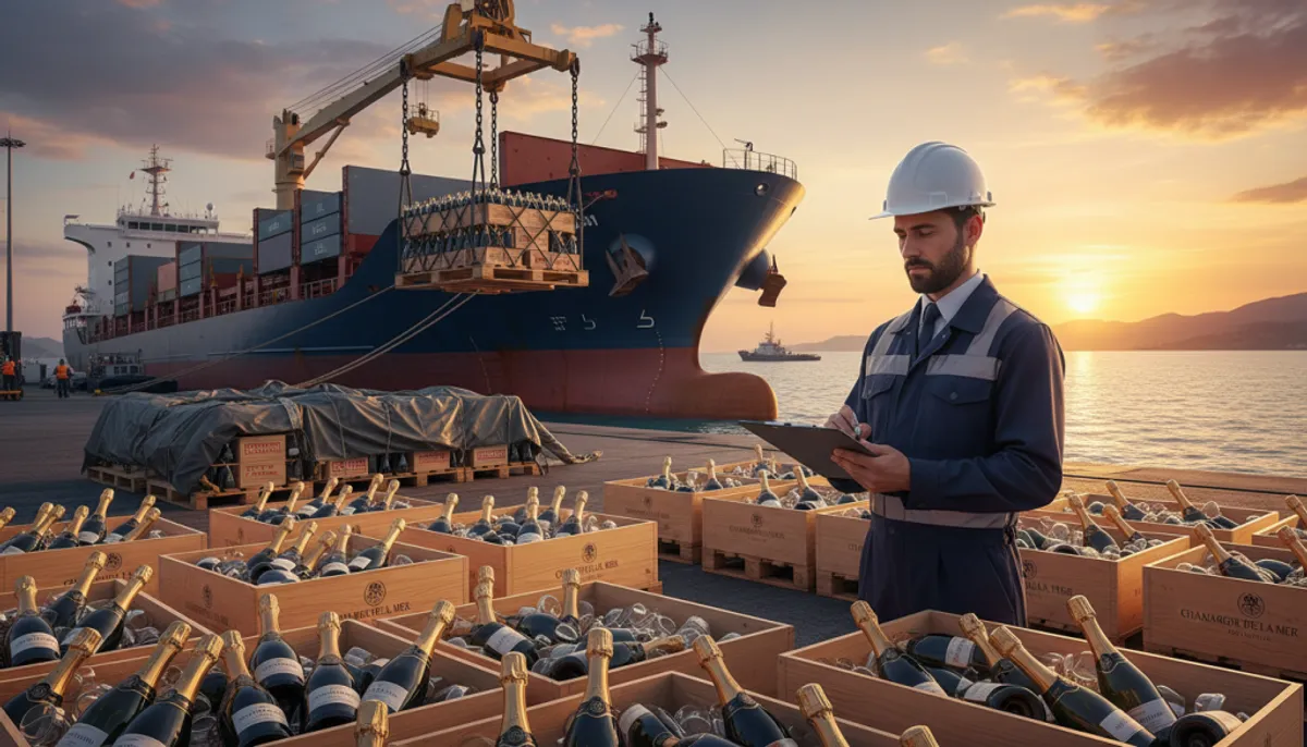 champagne container shipping