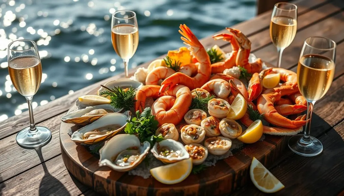 Champagne food pairings with seafood