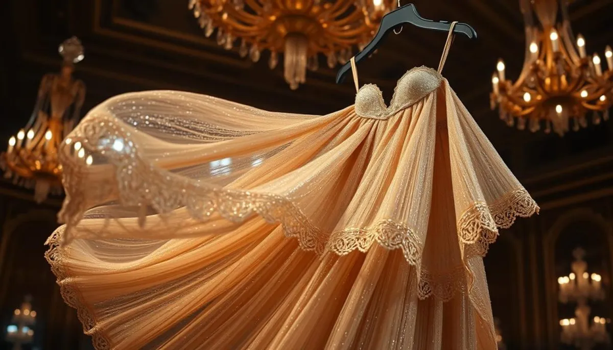 Champagne yarn special occasion garments