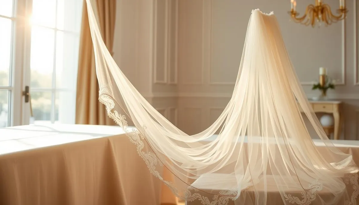 Key features of an elegant bridal veil and champagne wedding veil