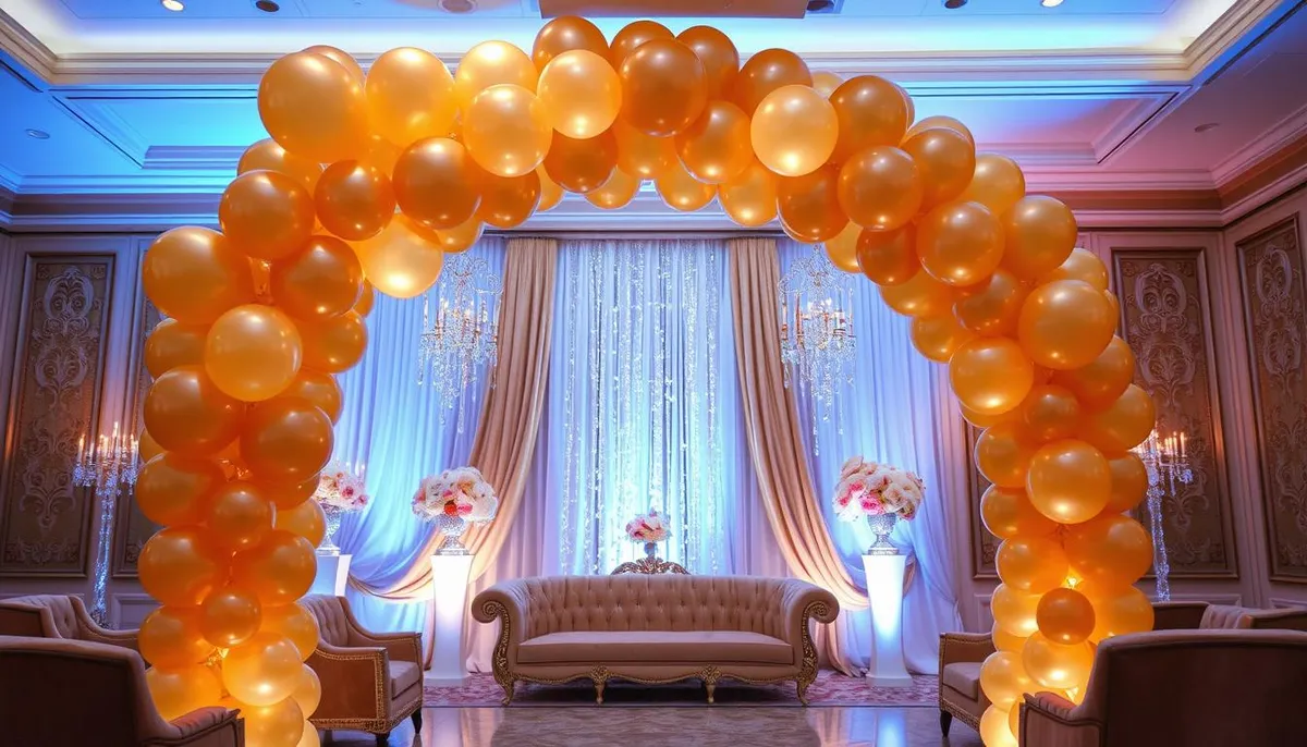 Design Ideas: Champagne Balloon Arch and Elegant Event Decor