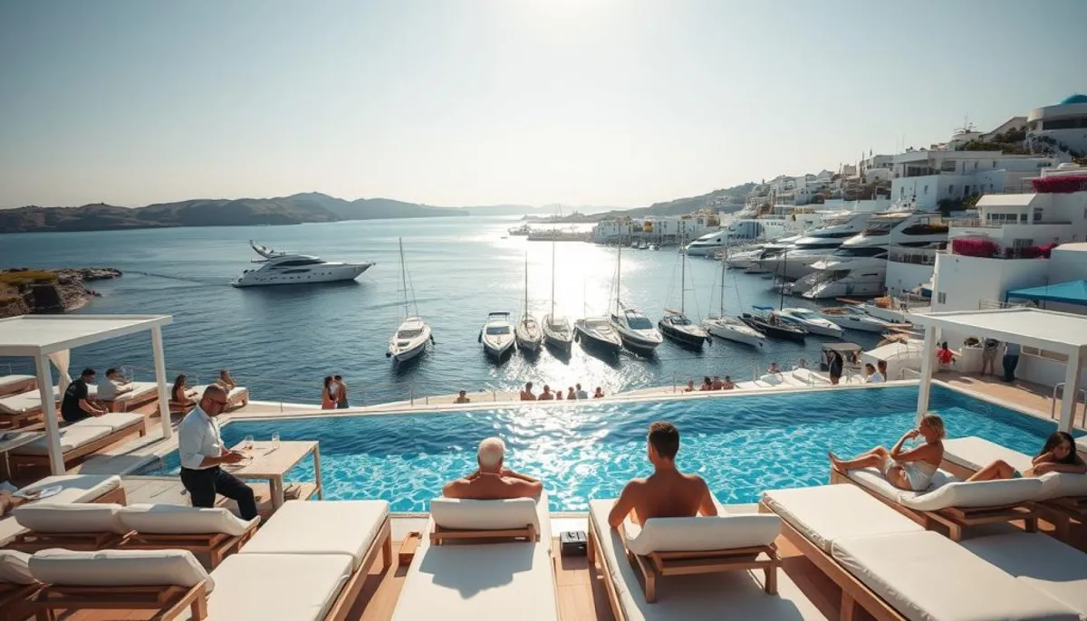 Exclusive beach clubs in Mykonos
