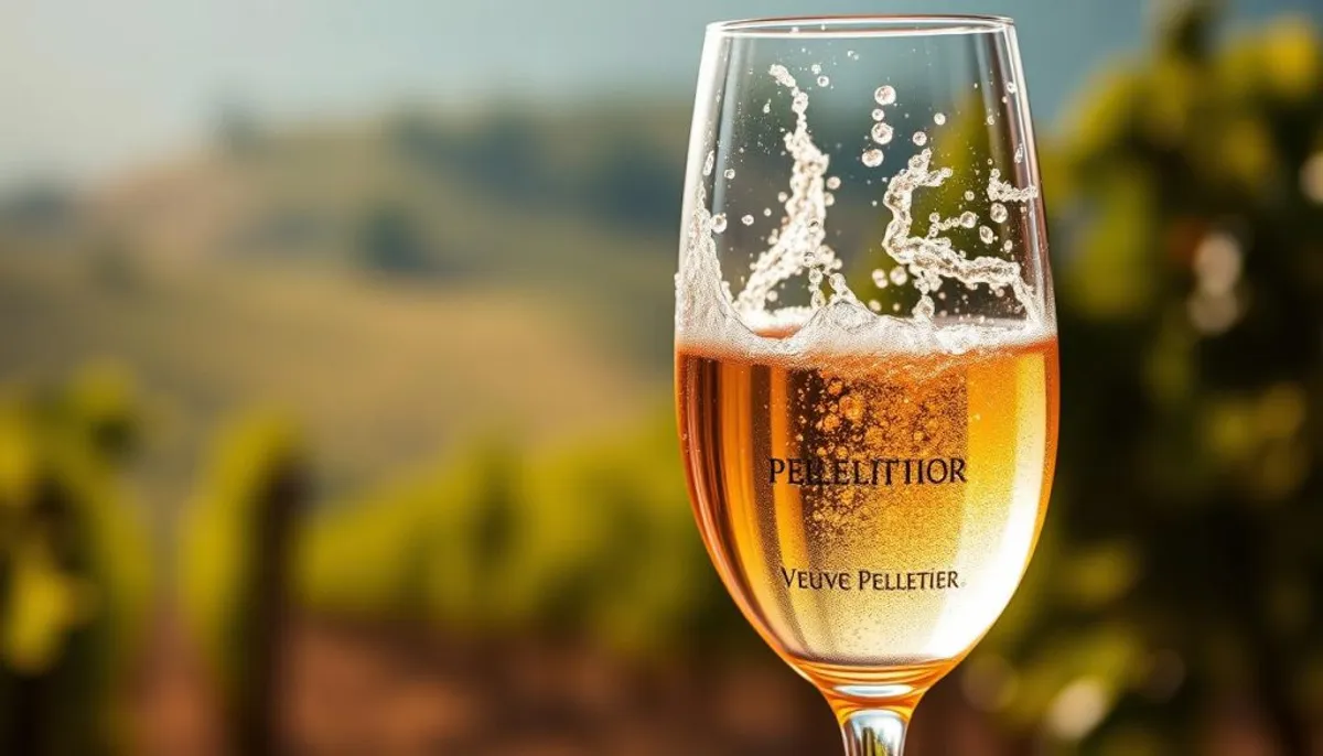 Golden color of Veuve Pelletier Champagne