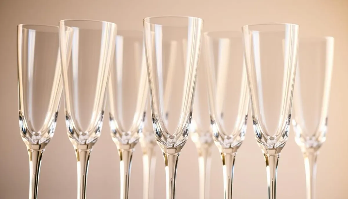 Hand-blown crystal flutes