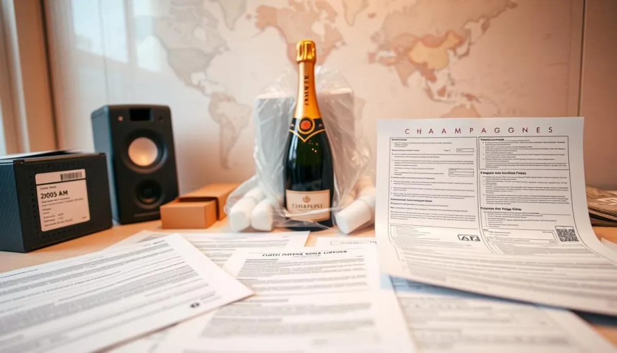 International shipping regulations for champagne gifts