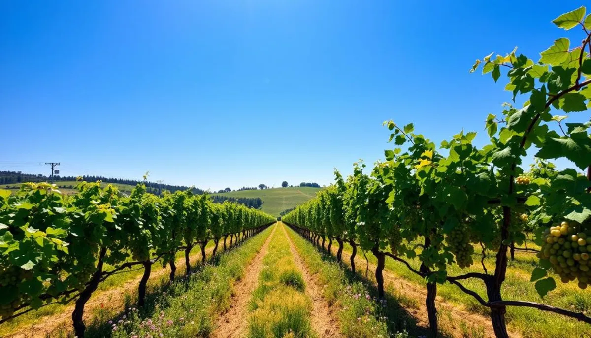 Organic champagne vineyard