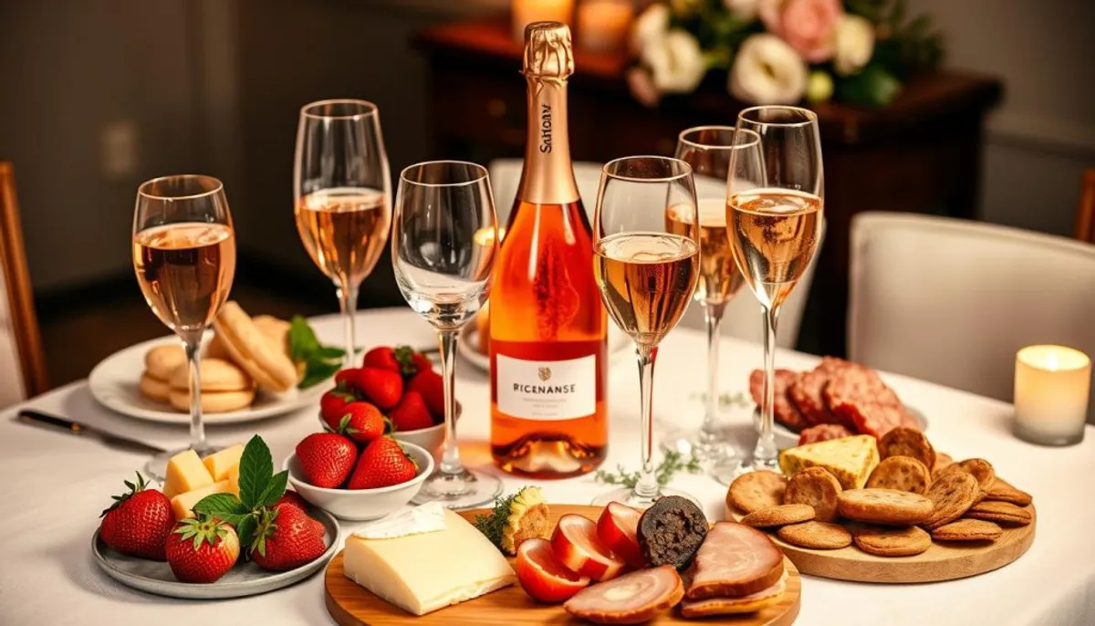 Rose champagne food pairings